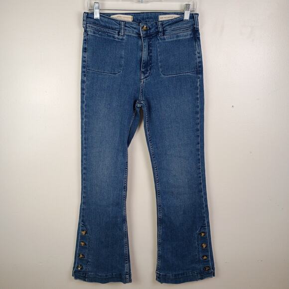 Anthropologie Pilcro and the Letterpress Mid-Rise Bootcut Button Leg Jeans 27 - Picture 1 of 9